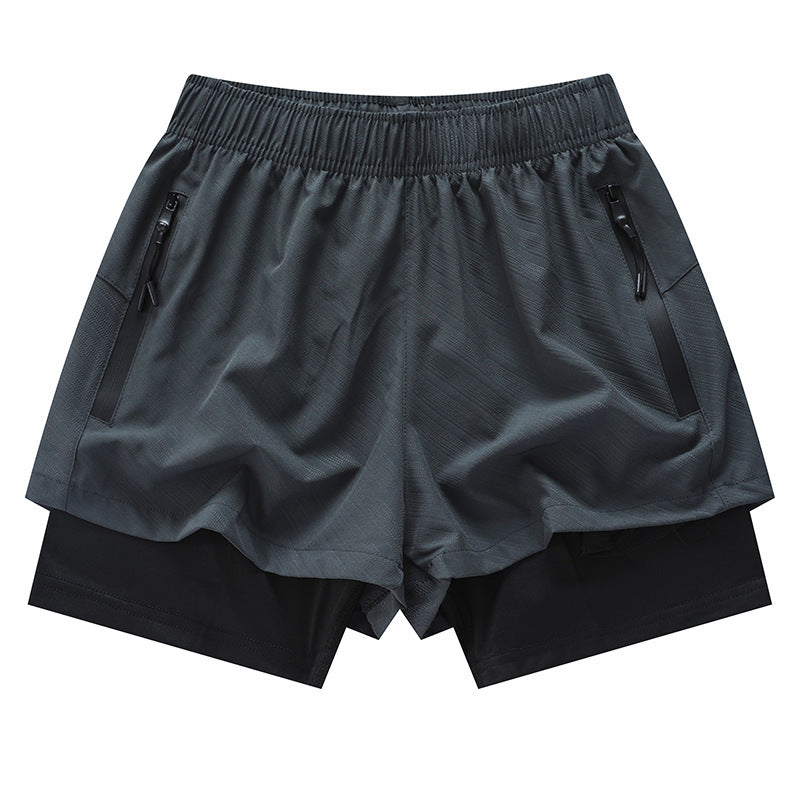 Men's Loose, Quick Drying, Lined, Anti-Glare, Double-layer Shorts