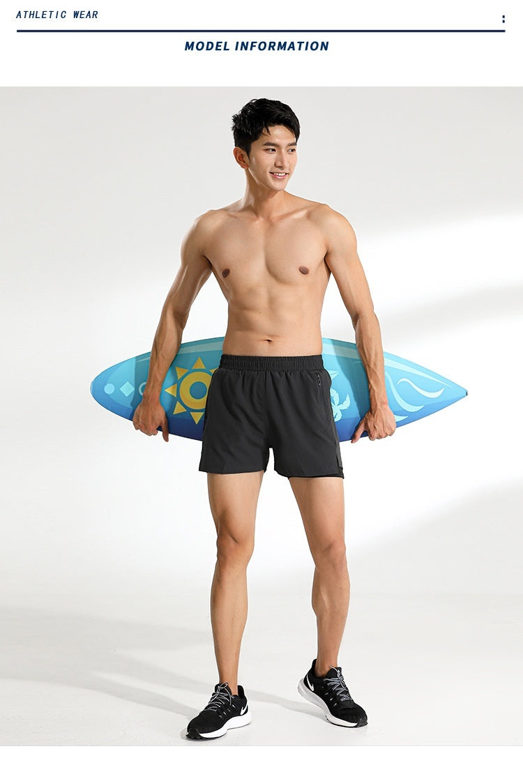 Men's Running Two-piece Sports Shorts