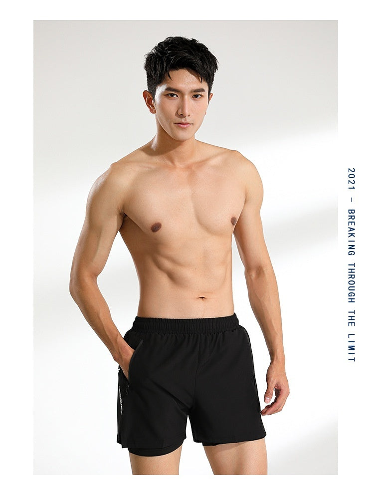 Men's Running Two-piece Sports Shorts