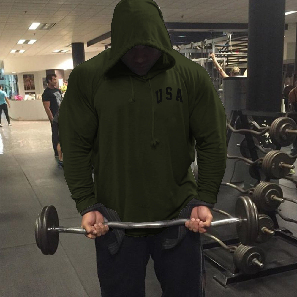 Men's Fitness Hooded Long Sleeve