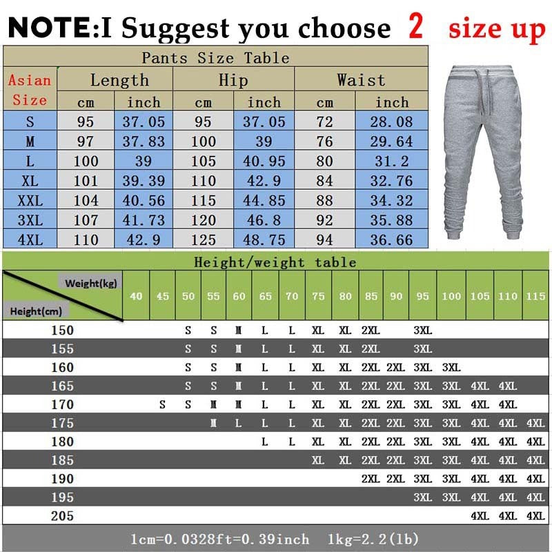 Men's Printed Sweatpants Warm Jogger Multi-Pack Straight-leg Pants