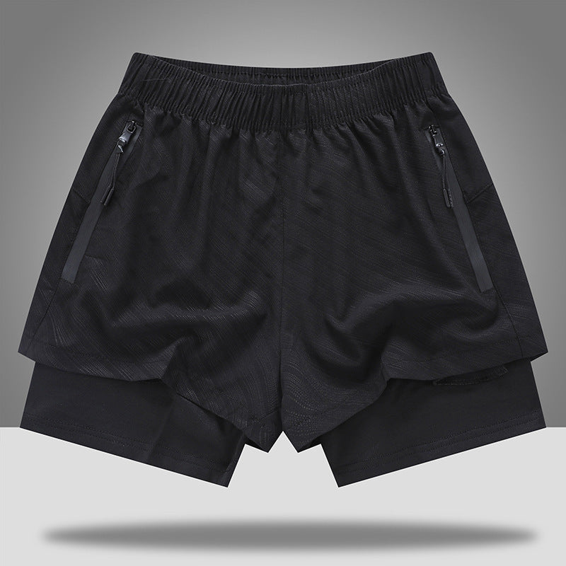 Men's Loose, Quick Drying, Lined, Anti-Glare, Double-layer Shorts